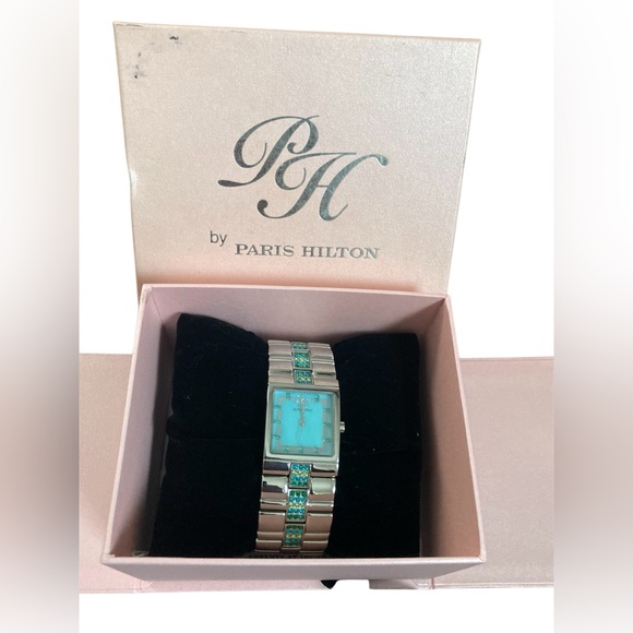 Paris Hilton Accessories - Paris Hilton Silver Watch with aqua face